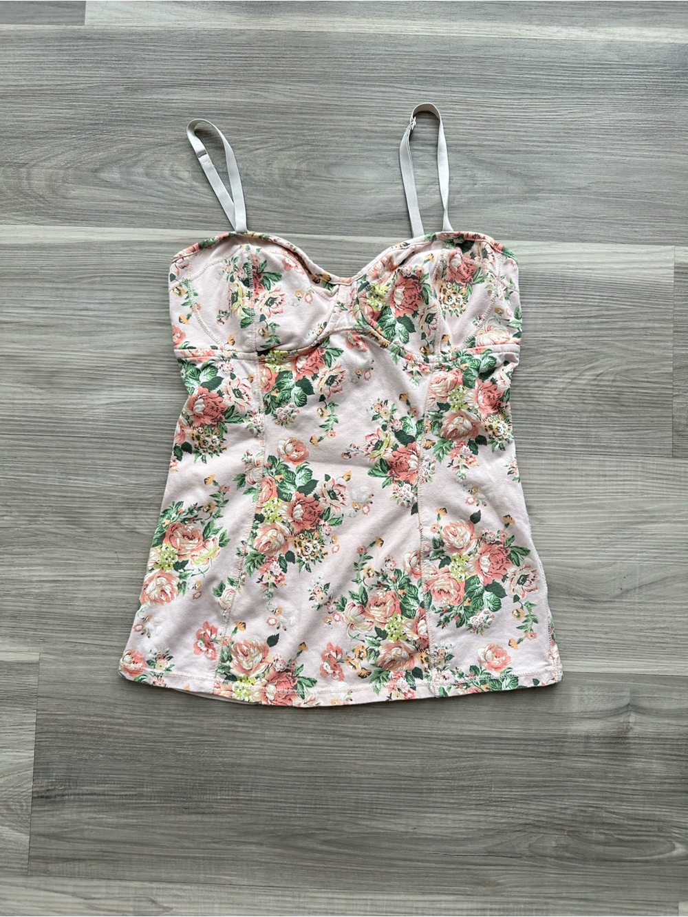 Talula Aritizia Floral Sweetheart Neckline Cami Bustier Top - cotton